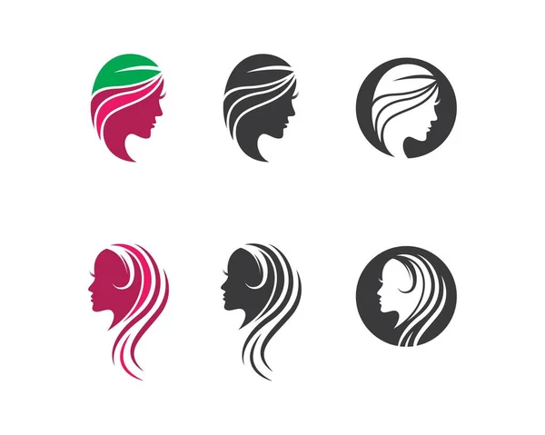 Hair Logo Template Vector Icon Illustration Design — Stock Vector