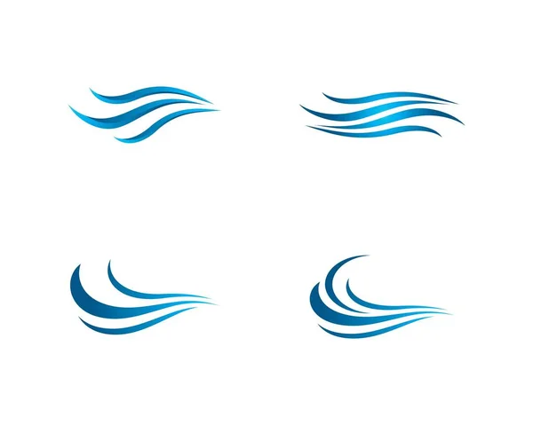 Water Wave Logo Vector Icon Illustration Design — Stock Vector