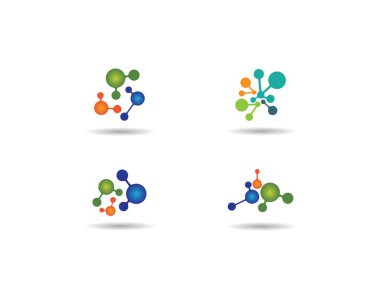 Molekül logo şablonu vektör resimleme tasarımı