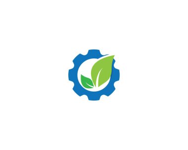 Yeşil yapraklı ekoloji doğa element ikonu logoları