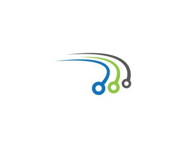 Teknoloji logosu vektör ikonu çizimi tasarımı