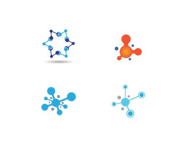 Molekül logo şablonu vektör resimleme tasarımı