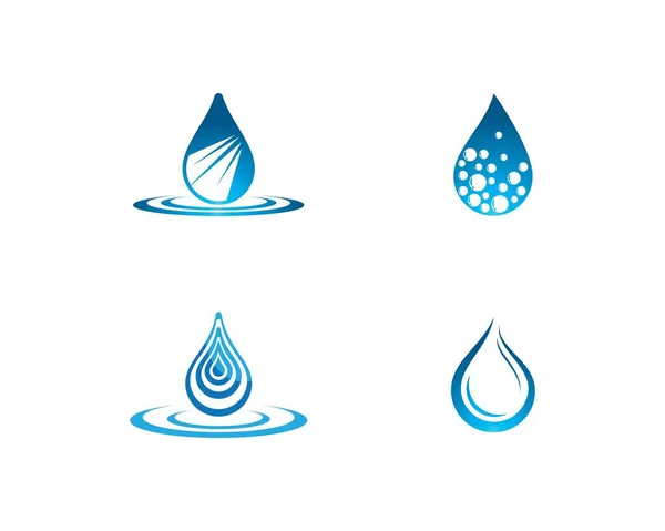Goccia Acqua Logo Modello Icona Vettoriale Illustrazione Design — Vettoriale Stock