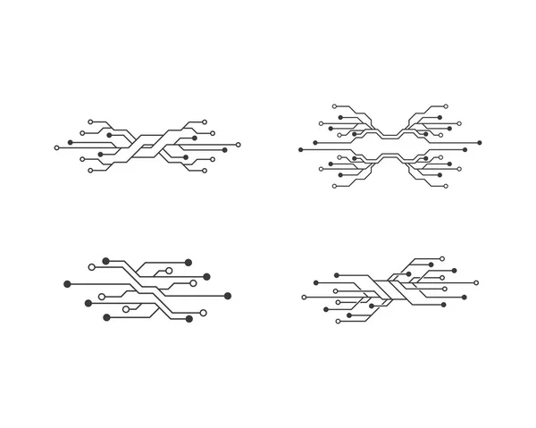 Circuit Logo Template Vector Pictogram Illustratie Ontwerp — Stockvector