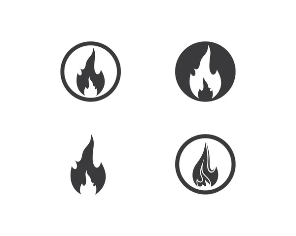 Oheň Plamen Logo Šablony Vektorové Ikony Ilustrace Design — Stockový vektor
