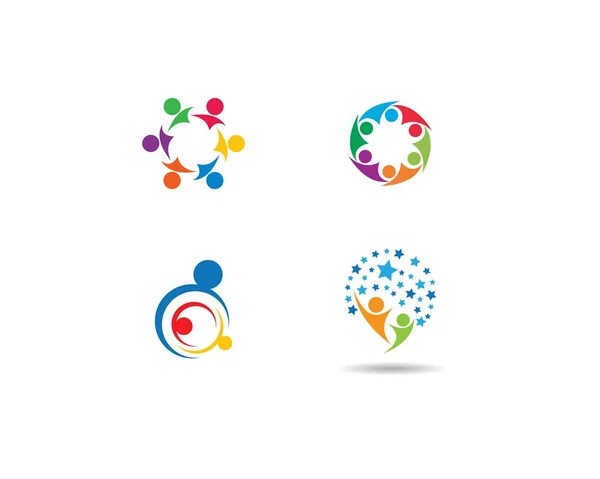 Adoção Cuidado Comunitário Logotipo Modelo Vetor Ícone Ilustração Design — Vetor de Stock