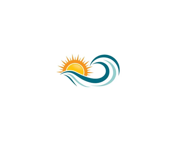 Logo Słońca Szablon Wektor Ikona Ilustracja Projekt — Wektor stockowy