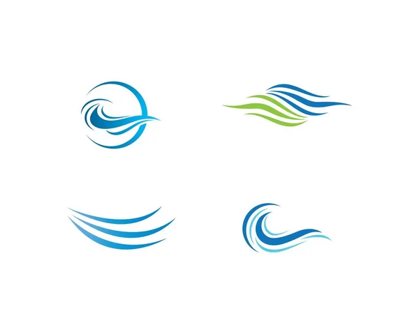 Water Wave Logo Vector Icon Illustration Design — Stock Vector