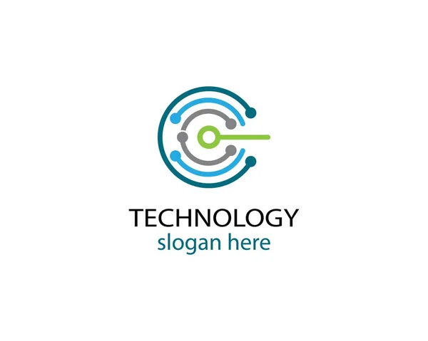 Logo Technologii Szablon Wektor Ikona Ilustracja Projekt — Wektor stockowy