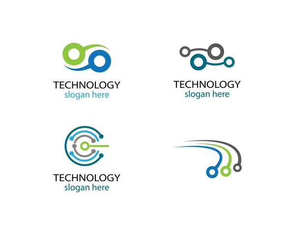 Technologie Logo Modèle Vectoriel Icône Illustration Conception — Image vectorielle