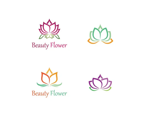 Belleza Flores Logotipo Plantilla Vector Icono — Archivo Imágenes Vectoriales