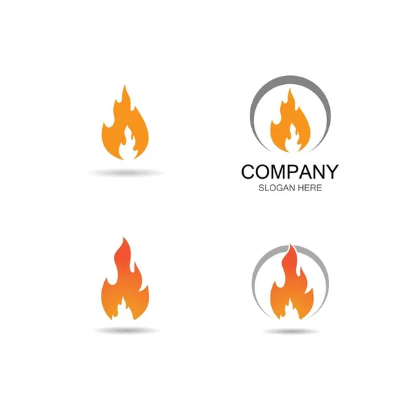 Fogo Chama Logotipo Modelo Vetor Ícone Ilustração Design —  Vetores de Stock