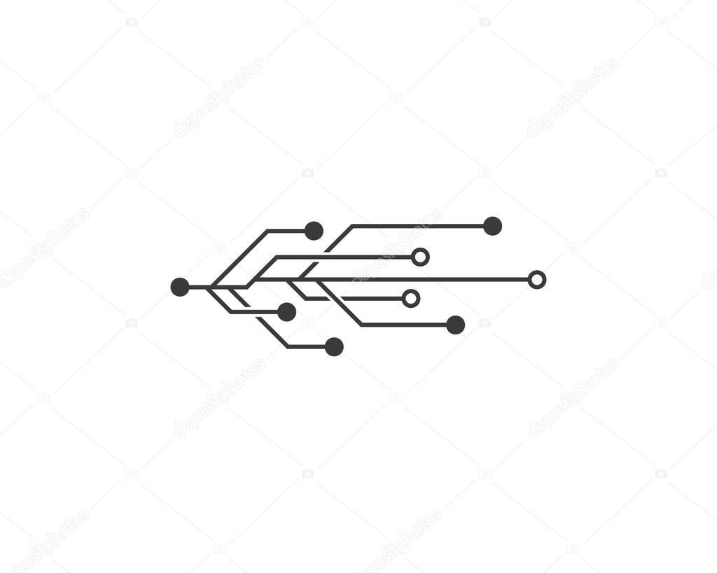 Circuit logo template vector icon illustration design
