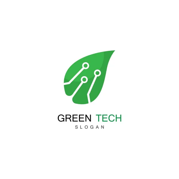 Projeto Ilustração Ícone Logotipo Tecnologia Verde —  Vetores de Stock