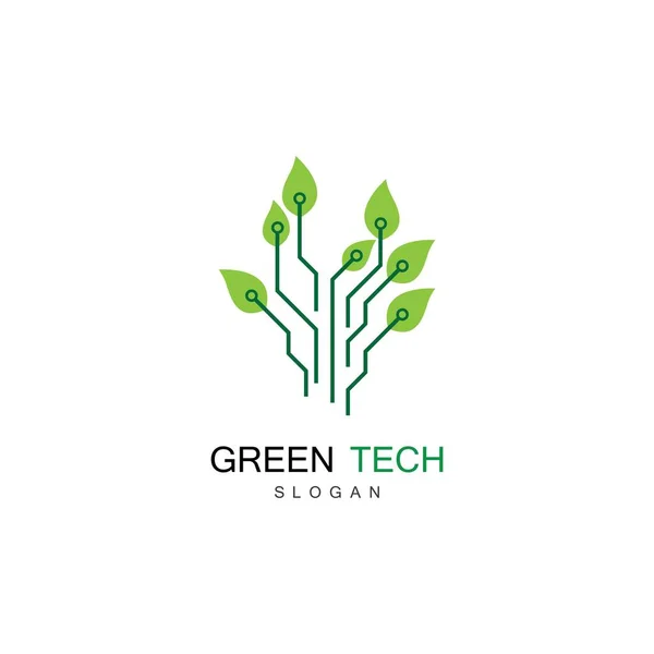 Projeto Ilustração Ícone Logotipo Tecnologia Verde —  Vetores de Stock