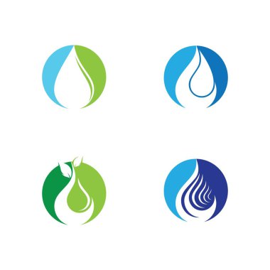 Su damlası logo şablonu vektör illüstrasyon tasarımı