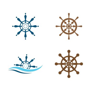 Dümen gemisi logo vektör illüstrasyon tasarımı