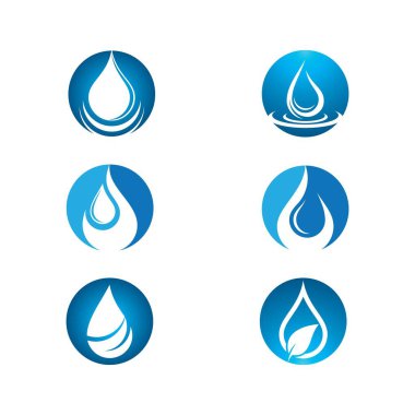 Su damlası logo şablonu vektör illüstrasyon tasarımı