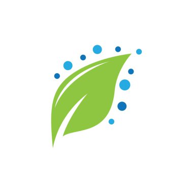 Yeşil yapraklı ekoloji doğa element ikonu logoları