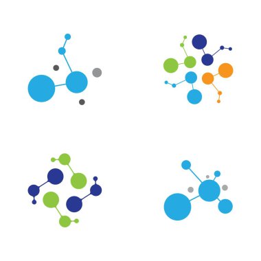 Molekül logo şablonu vektör resimleme tasarımı
