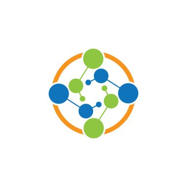 Molekül logo şablonu vektör resimleme tasarımı