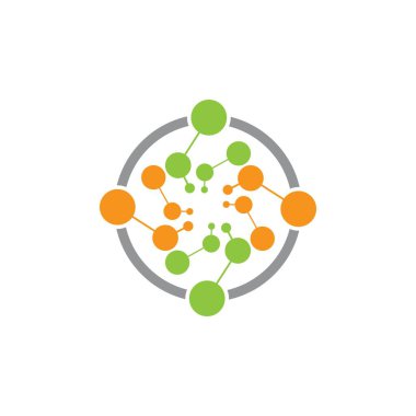 Molekül logo şablonu vektör resimleme tasarımı