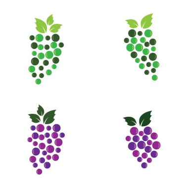 Gıda uygulamaları ve web siteleri için yaprak simgesi ile bir demet şarap üzümü