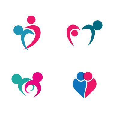 Aşk logosu şablon vektör illüstrasyon tasarımı
