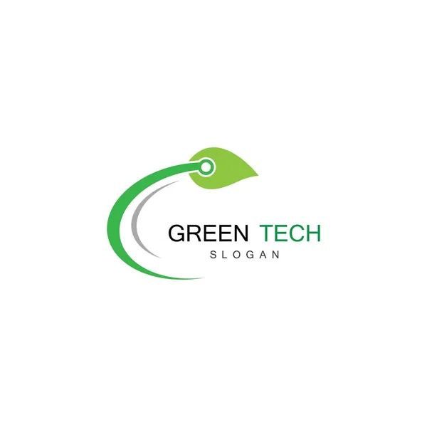 Projeto Ilustração Ícone Logotipo Tecnologia Verde —  Vetores de Stock