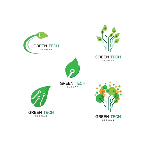 Projeto Ilustração Ícone Logotipo Tecnologia Verde —  Vetores de Stock