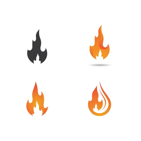 Feuer Flamme Logo Vorlage Vektor Symbol Illustration Design — Stockvektor