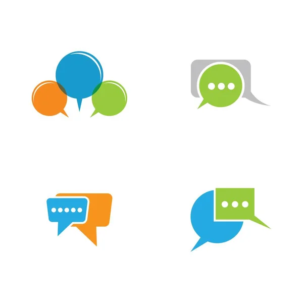 Speech Bubble Logo Template Vector Icon Illustration Design — Stock Vector
