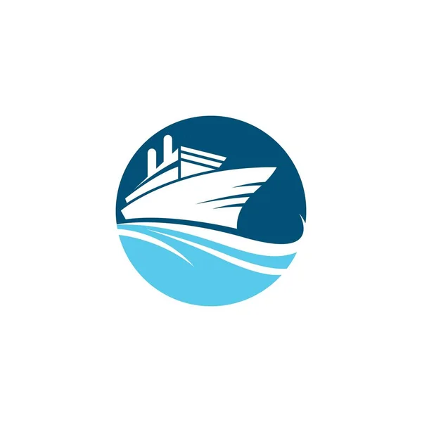 Kreuzfahrtschiff Logo Vorlage Vektor Symbol Illustration Design — Stockvektor