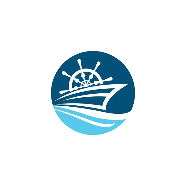 Kreuzfahrtschiff Logo Vorlage Vektor Symbol Illustration Design — Stockvektor