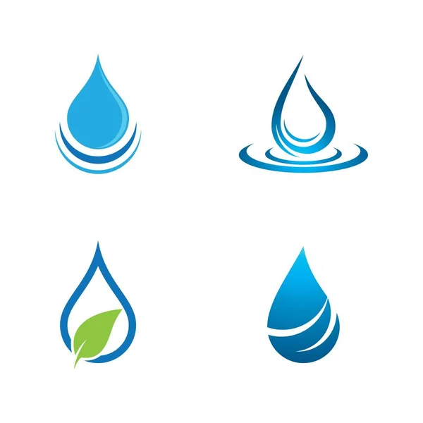 Water Drop Logo Template Vector Icon Illustration Design — Stock Vector