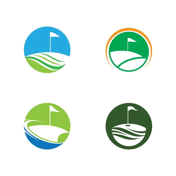 Golf Logotipo Modelo Vetor Ilustração Ícone Design —  Vetores de Stock