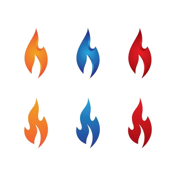 Feuer Flamme Logo Vorlage Vektor Symbol Illustration Design — Stockvektor