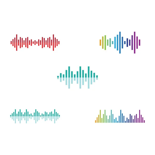Modèle Logo Onde Sonore Illustration Icône Vectorielle — Image vectorielle
