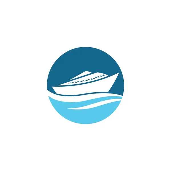 Kreuzfahrtschiff Logo Vorlage Vektor Symbol Illustration Design — Stockvektor