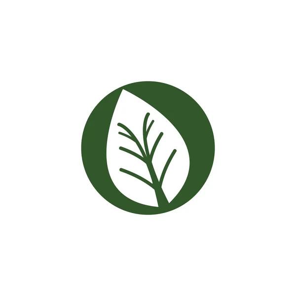 Zöld Levél Ökológiai Elem Vektor Ikon Logói — Stock Vector