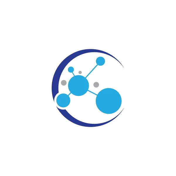 Molecule Logotipo Modelo Vetor Ícone Ilustração Design —  Vetores de Stock