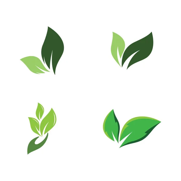 Logotipos Ecología Hoja Verde Naturaleza Elemento Vector Icono — Archivo Imágenes Vectoriales