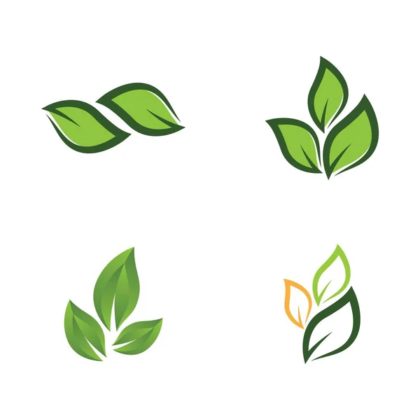 Logotipos Ecología Hoja Verde Naturaleza Elemento Vector Icono — Archivo Imágenes Vectoriales