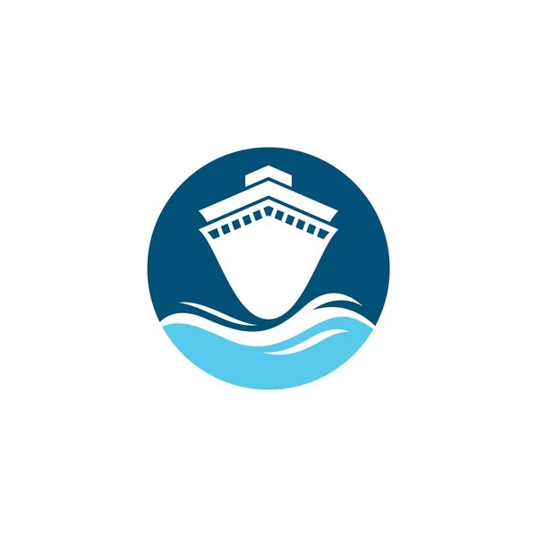 Modèle Logo Bateau Croisière Icône Vectorielle Illustration Design — Image vectorielle