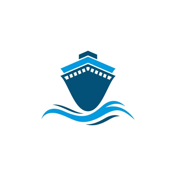 Kreuzfahrtschiff Logo Vorlage Vektor Symbol Illustration Design — Stockvektor