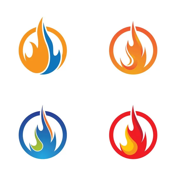 Feuer Flamme Logo Vorlage Vektor Symbol Illustration Design — Stockvektor