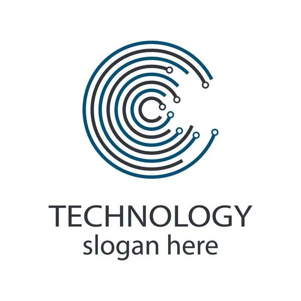 Tecnologia Logotipo Modelo Vetor Ícone Ilustração Design — Vetor de Stock