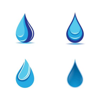 Su damlası logo şablonu vektör illüstrasyon tasarımı