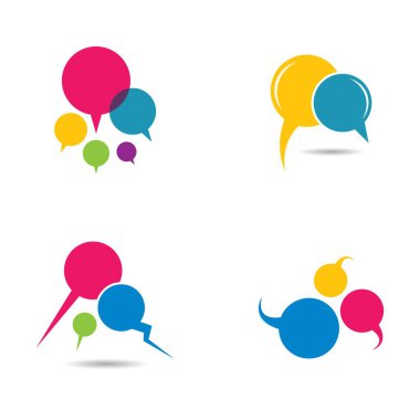 Konuşma balonu logo şablonu vektör resmetme tasarımı