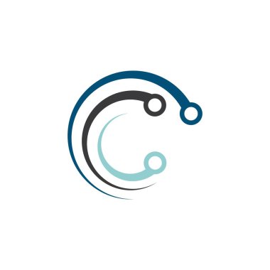 Teknoloji logosu vektör ikonu çizimi tasarımı